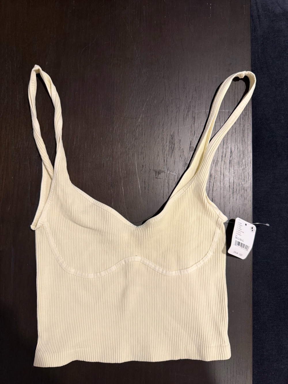 Free People Ribbed Cropped Tank Top in Light Cream